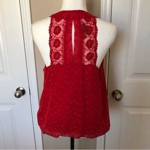 Red polka dot top